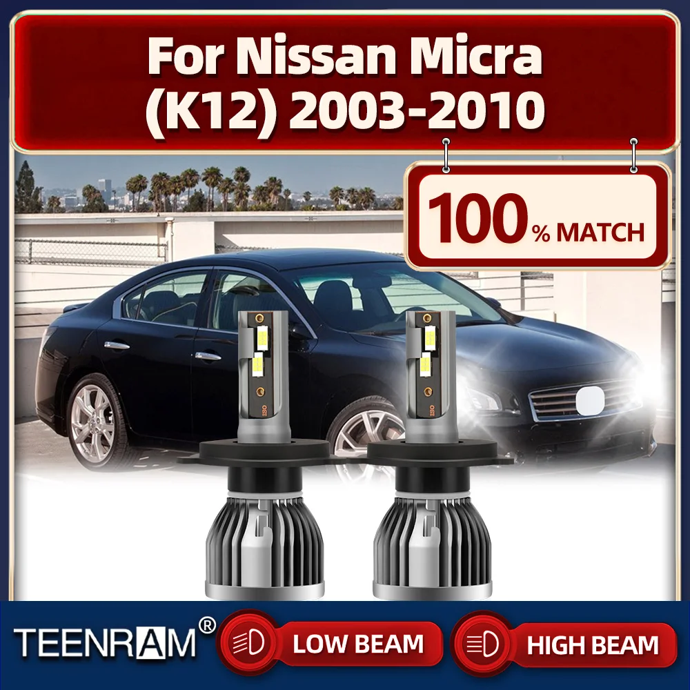 

20000LM LED Headlight Bulbs 120W Turbo Auto Lamps 12V 6000K Canbus No Error For Nissan Micra (K12) 2003-2006 2007 2008 2009 2010