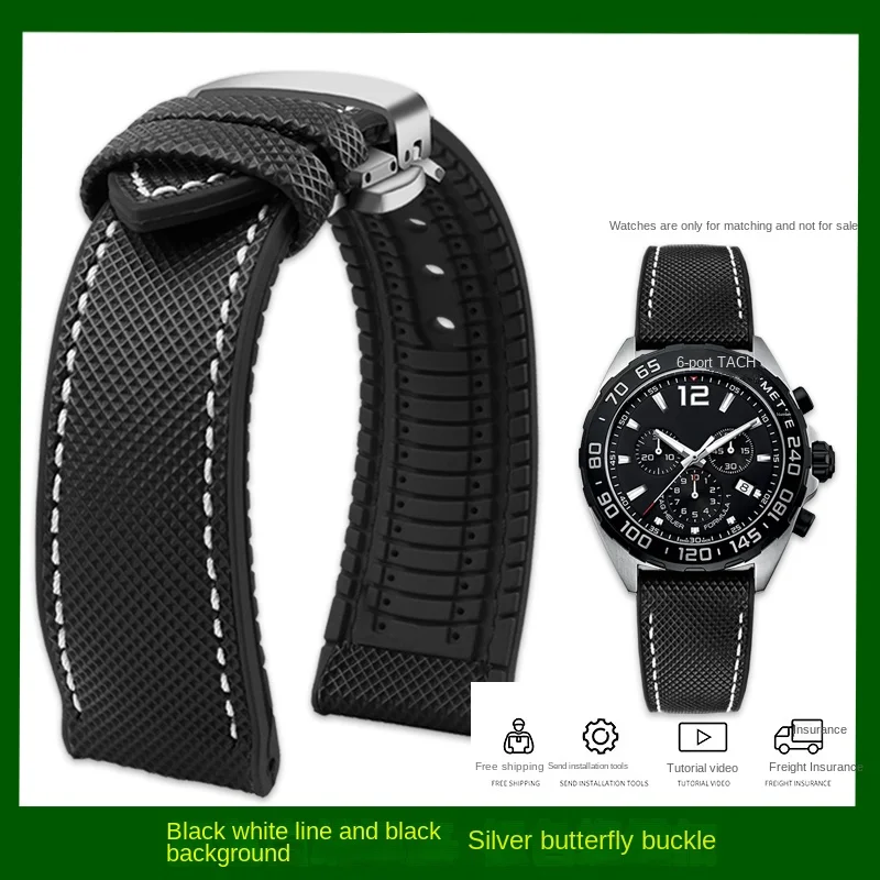 Canvas-Nylon-Kautschukarmband, 20 mm, 22 mm, 24 wasserdichtes Armband für Breitling Omega IWC Citizen TUDOR Hamilton Uhr Herrenzubehör
