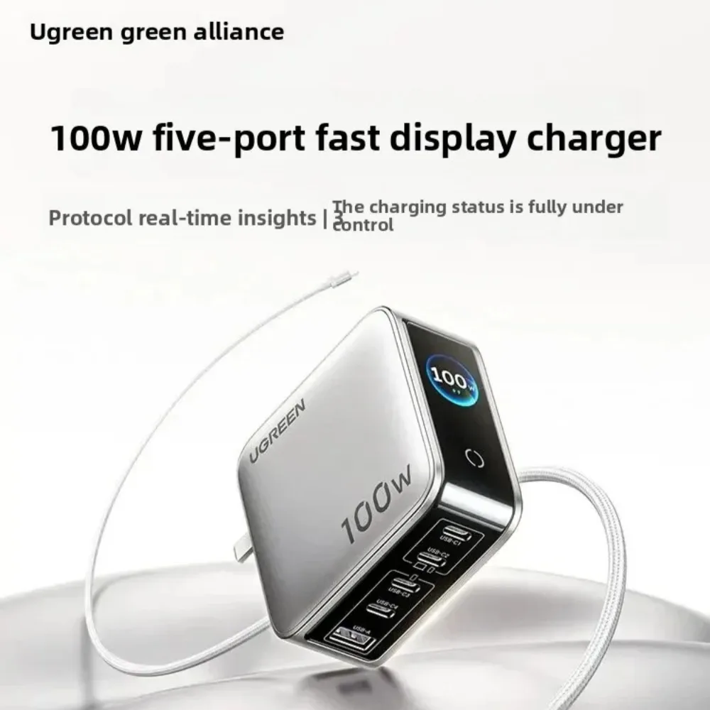 caricatore-gan-ugreen-con-display-intelligente-4c1a-100w-160w-ricarica-rapida-con-controllo-della-temperatura-accessorio-portatile-di-alta-qualita-per-telefoni-idea-regalo