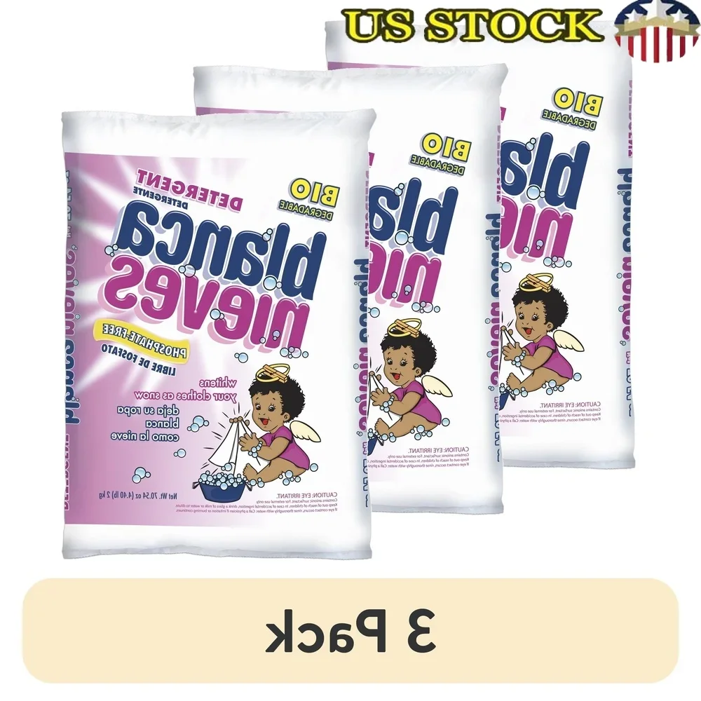 Paquete de 3 detergente en polvo para ropa seguro para todas las edades, aroma fresco, biodegradable, limpieza profunda, eliminador de olores y manchas, suave en la piel, 25 cargas