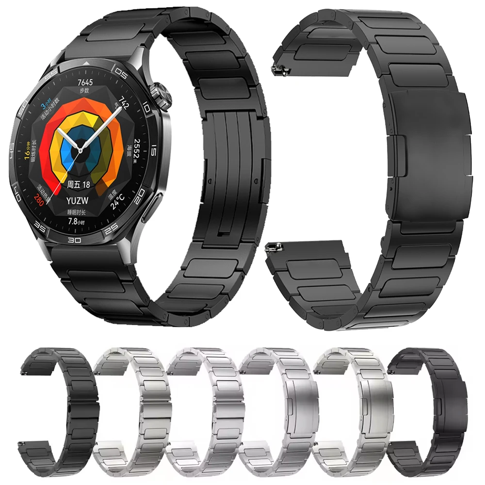 

22mm Titanium Strap For HUAWEI WATCH GT5 Pro GT5 T4 46mm Metal Solid Link Bracelet For GT2 GT3 WATCH4 Pro Smartwatch Watch Band