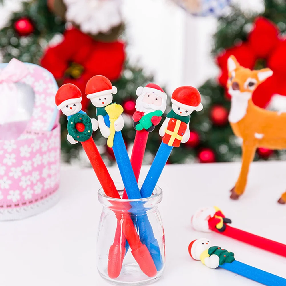 

12 шт., ручки Санта-Клауса, праздничные канцелярские принадлежности, надежная работа, отличный подарок для праздничного сезона, рождественские ручки
