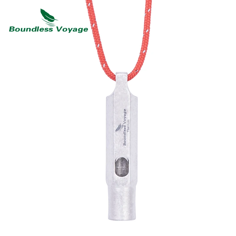Boundless Voyage Titanium Whistle Emergency Survival Safety Whistles with Lanyard Loud Training Sports Keychain Whistle Ti9015O