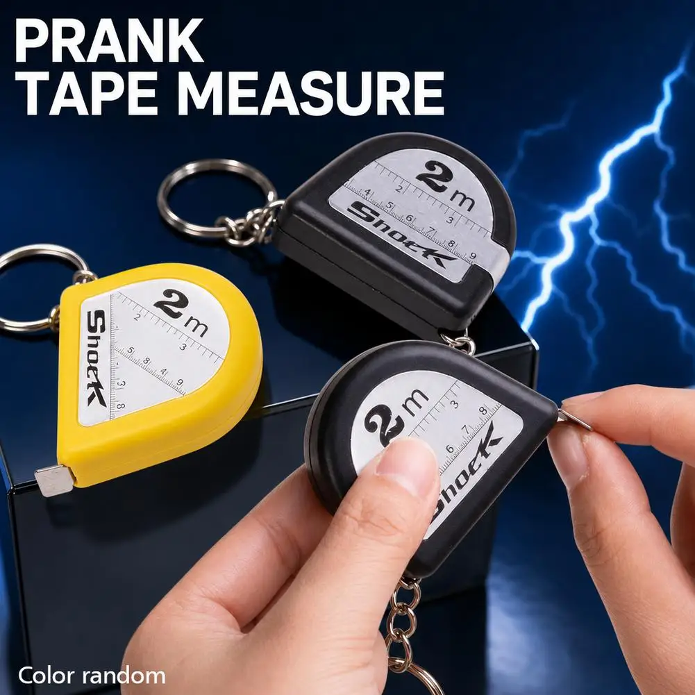 Prank Prop Creative Electric Shock Tape Measure Prank Toy No Measuring Function Funny Joke Gadget For April Fools Party Gifts