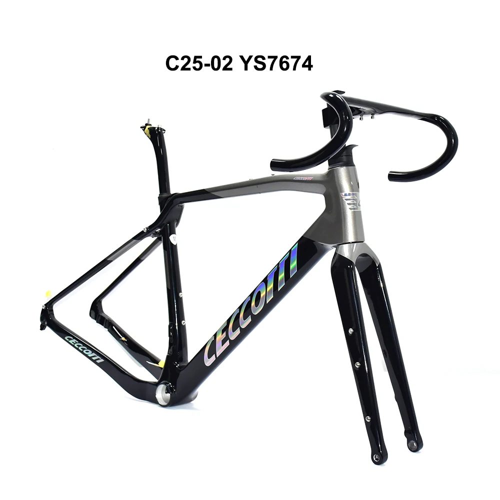 Carbon Frame for Gravel Bike, Full Hidden Cable Line Handlebar