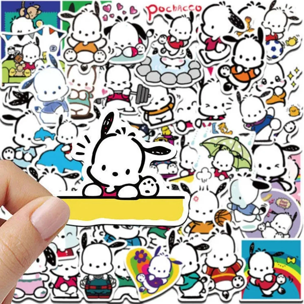 10/30/50/100ชิ้น Kawaii pochacco การ์ตูนสติกเกอร์อะนิเมะ Sanrio ตลกโทรศัพท์สเก็ตบอร์ดกีตาร์น่ารักรูปลอกกราฟฟิตีของเล่นเด็ก