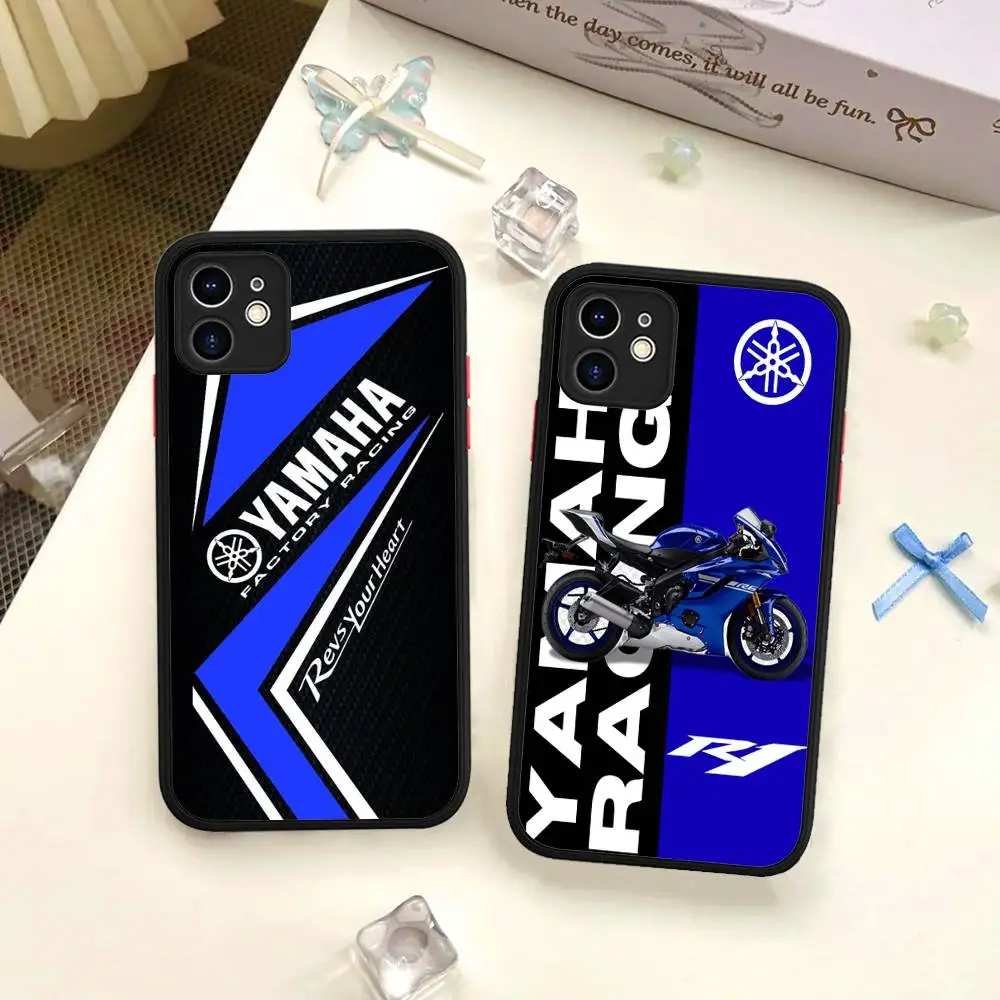 دراجة نارية Y-YamahaES-A جراب هاتف آيفون 16 15 14 13 12 11 برو ماكس 7 8 6 6s زائد ماتي غطاء