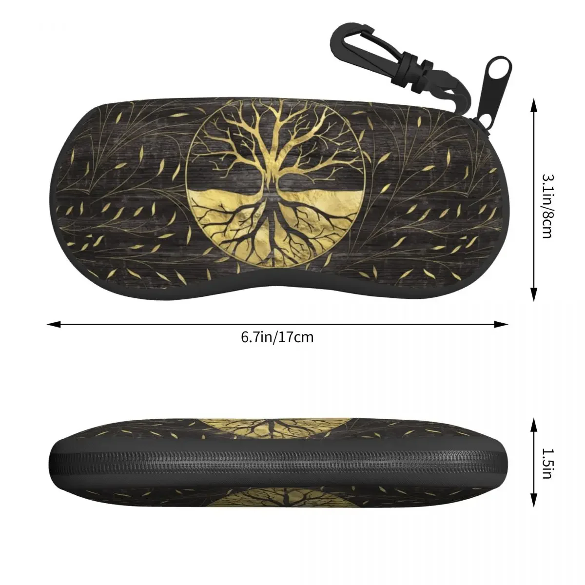 Golden Tree Of Life On Wooden Texture Eyeglass Glasses Case Men Women Soft Yggdrasil Sunglasses Protective Box