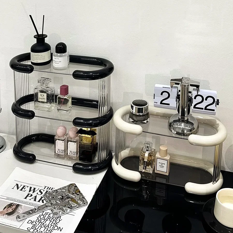 

Для 2/3-уровневой акриловой полки для макияжа, стильная стойка для хранения духов, стойка для специй, органайзер для кухни, органайзер для макияжа для фургона