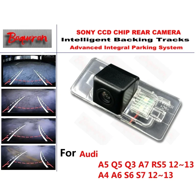 

for Audi A5 Q5 Q3 A7 RS5 12~13 A4 A6 S6 S7 13 CCD Car Backup Parking Camera Intelligent Tracks Dynamic Guidance Rear View Camera