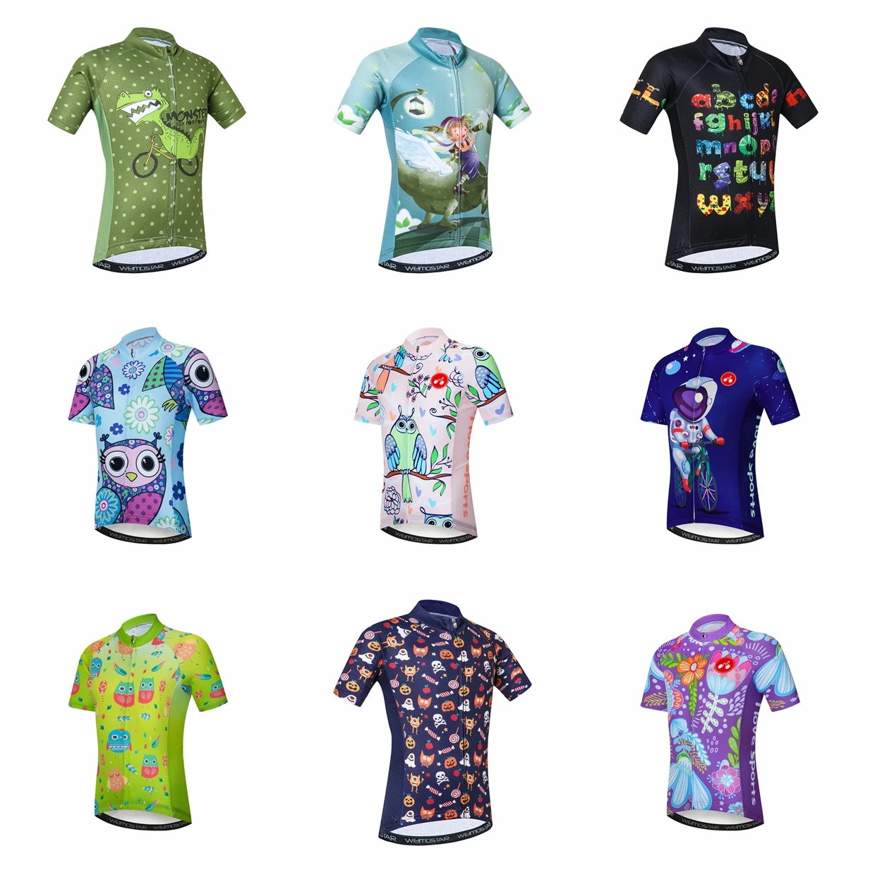 Cycling Jersey Kids Boy Girl Bike Mountain MTB Shirt Short sleeve Children Mountain Road Top Summer Cyclist Clothing Cute Blue