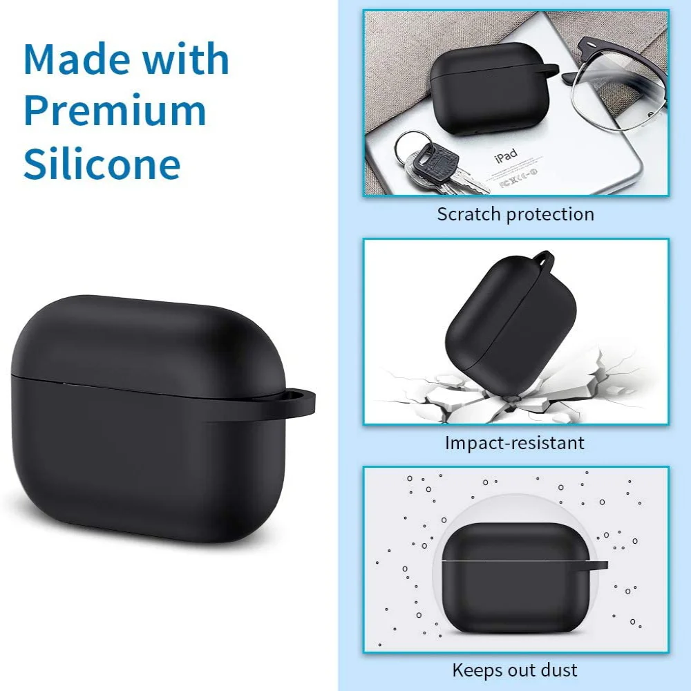 Czarne miękkie silikonowe słuchawki Case dla Apple AirPods Pro/AirPods 3rd Gen Anti-drop bezprzewodowe akcesoria do słuchawek Bluetooth