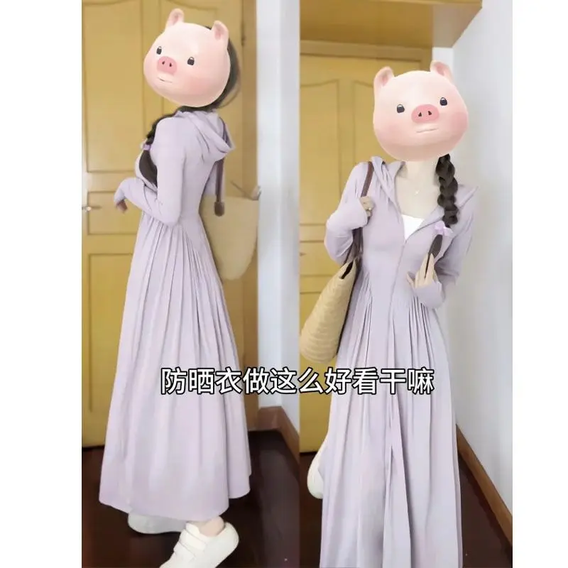 

Fairy Sunscreen Coat Women's 2026Ice Silk New Summer UV-Proof Hooded Outwear Long Sun Protection Clothing Jacket Female Overwear