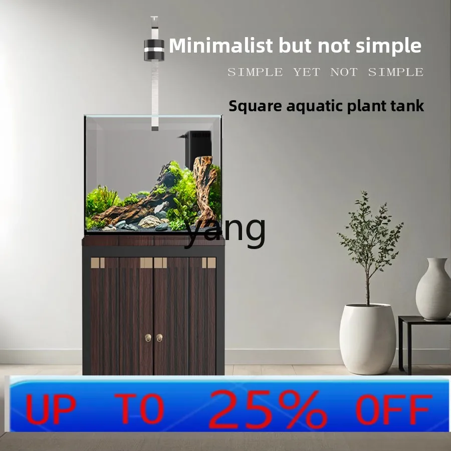 

Lmm living room floor-to-ceiling fish tank ultra-white glass integrated grass household ecological bottom filter grass tank