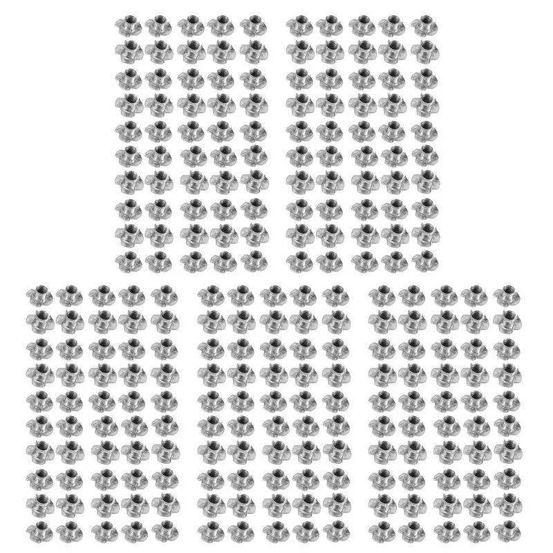 250 pièces d'écrous en T métalliques M8 à languettes, écrous aveugles métriques