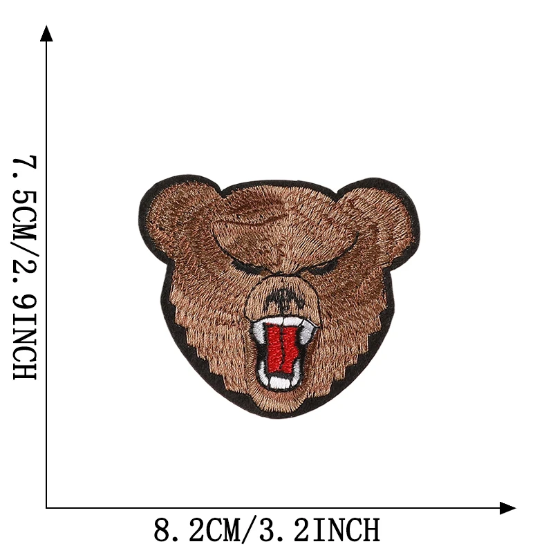 Tiger Wolf Patches für Kleidung Jungen Tiere Bär Eisen auf bestickt Thermocollant Stoffe Jacken Thermo Mochila Nähen Parches – Detail 6