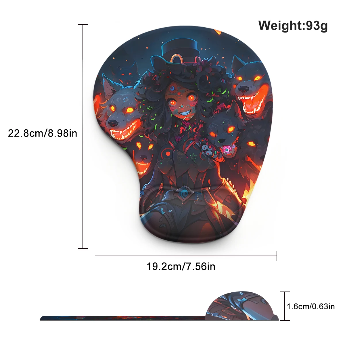 Cool Cartoon Girl And Wolf Mouse Pad Wrist Ergonomic Soft Anti-Slip Wrist Rest Support Mat Computer Mouse Pad for Office  PC