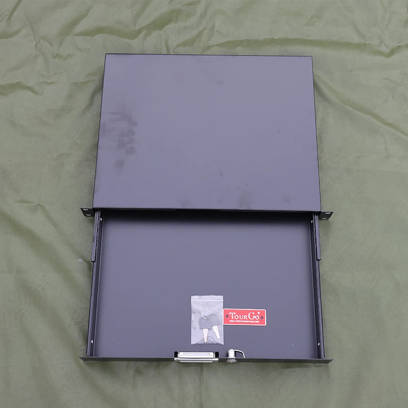 Sliding Rack Drawer Case 1U with 2 Slam Locks for Audio Racks