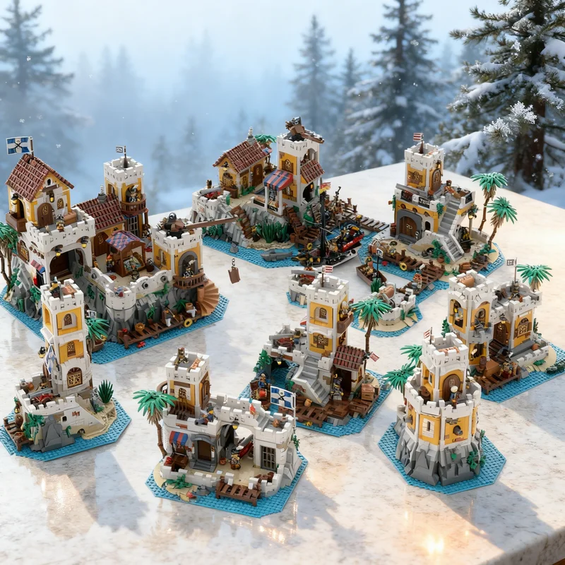 14219pcs MOC Pirates Imperial Bundle Remake 7 Pirates Model Building Blocks Construction Toys Christmas Gift Kids Idea Brick