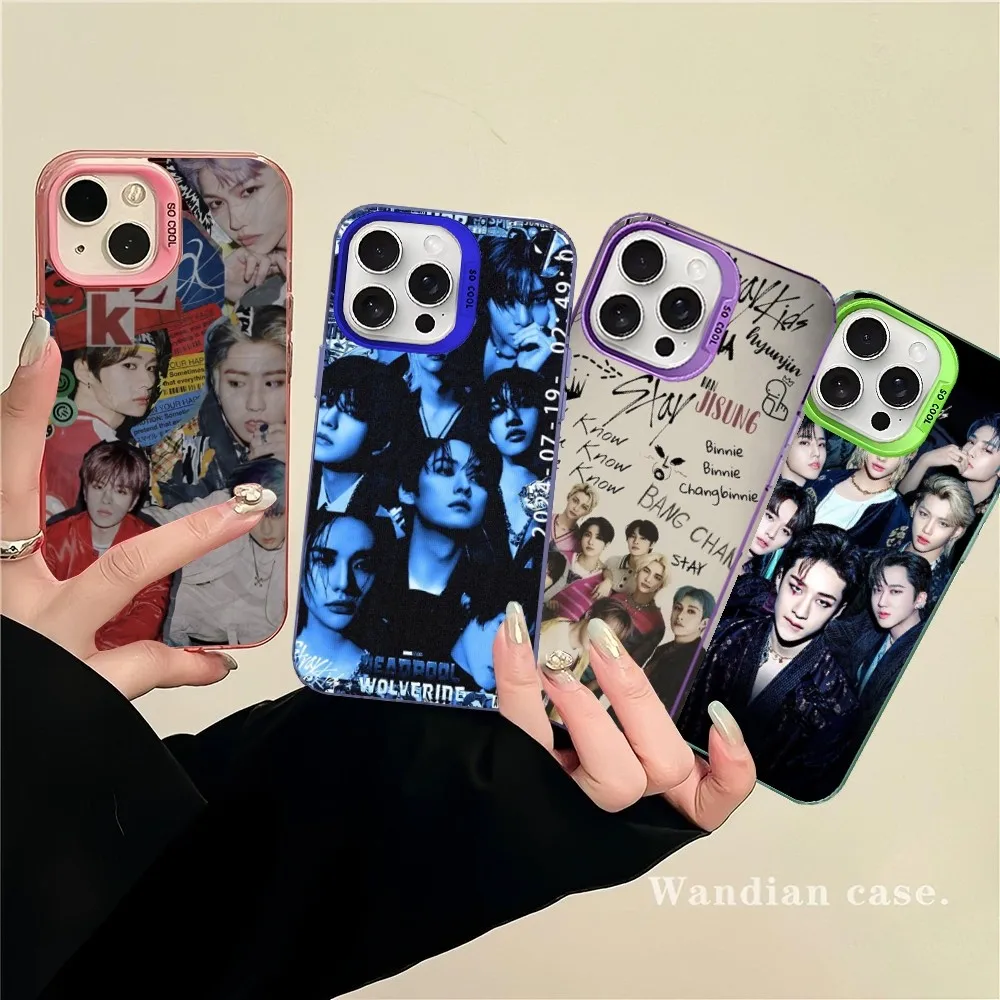 Kpop S-StrayS_K-Kids Phone Case For iPhone 16 15 14 13 12 11 Pro Max X XR XSMAX 8 7 Plus Matte Shockproof Back Cover