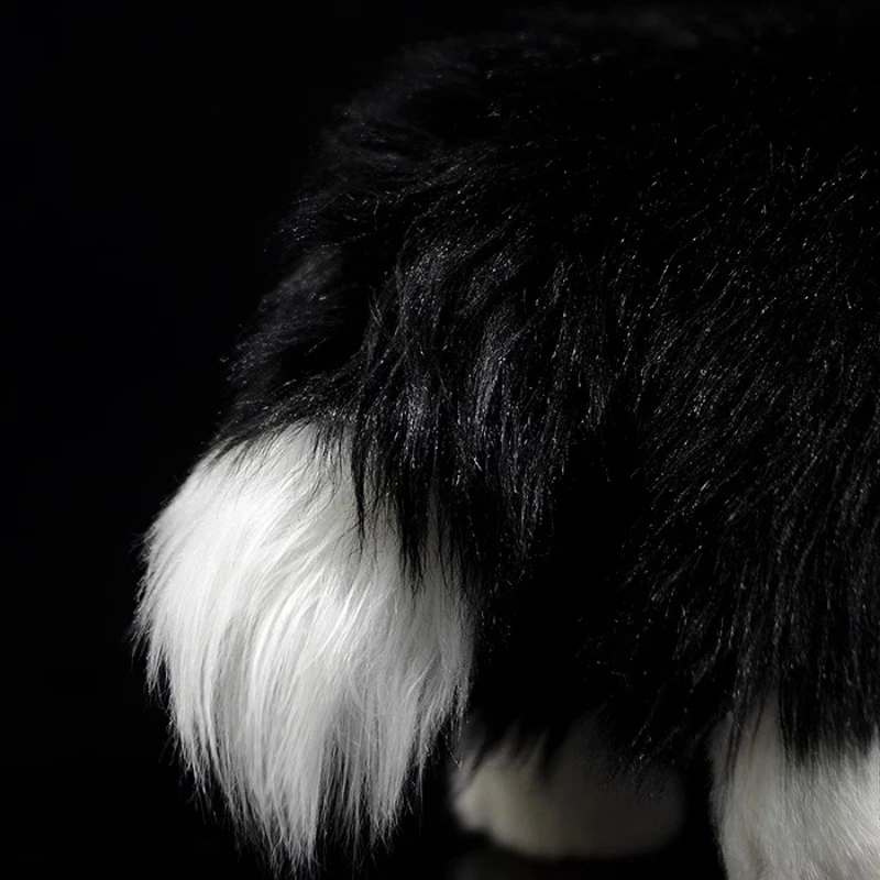 Animal Artificial de peluche, muñeco de perro, Linda figura de acción Border Collie, animales realistas, muñeco de peluche de simulación, regalos de juguete Kawaii