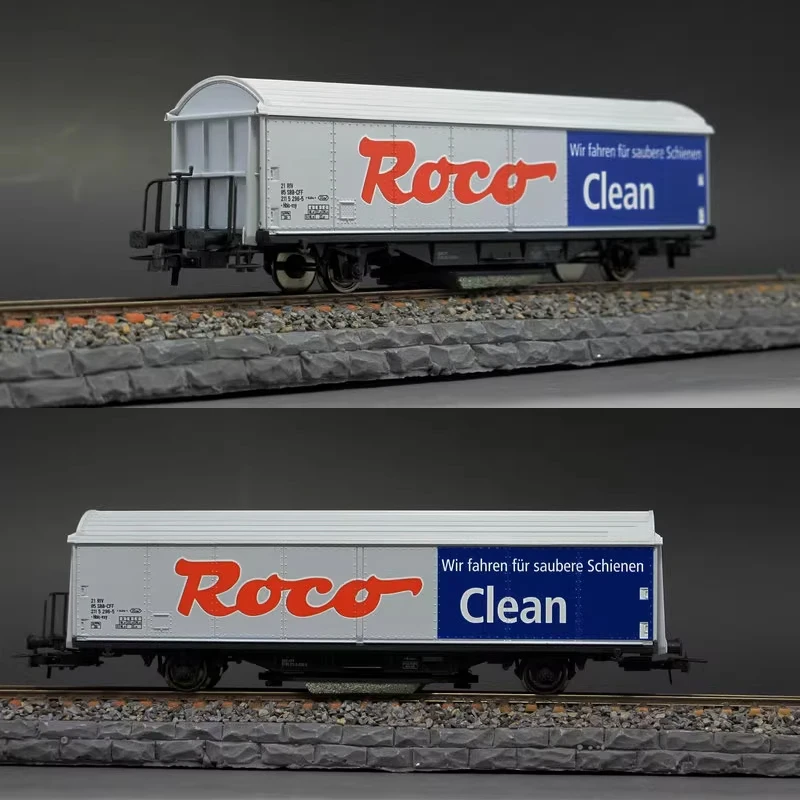 ROCO HO 1/87 Samochód Zabawka do Czyszczenia i Ścierania Wagon Kolejowy z Logo ROCO i Akcesoriami 46400 Model Pociągu Zabawka dla Chłopca Prezent