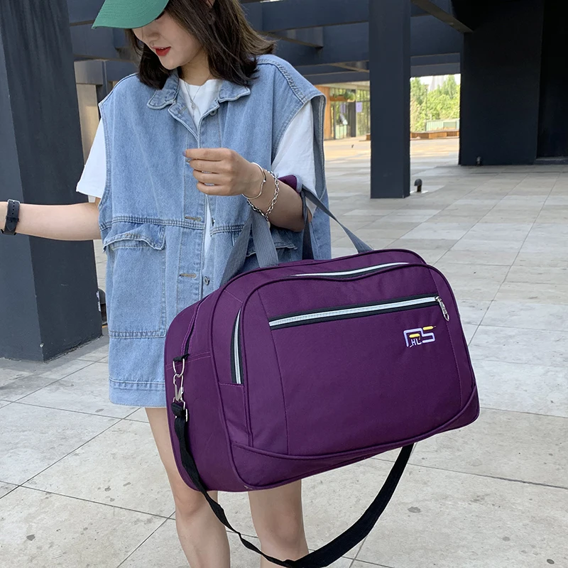 Imagem -03 - Grande Capacidade Fim de Semana Bolsa de Viagem para Mulheres Oxford Pano durante a Noite Duffle Bolsas Feminino à Prova Impermeável Água Mão Organizador Grande Bolsa