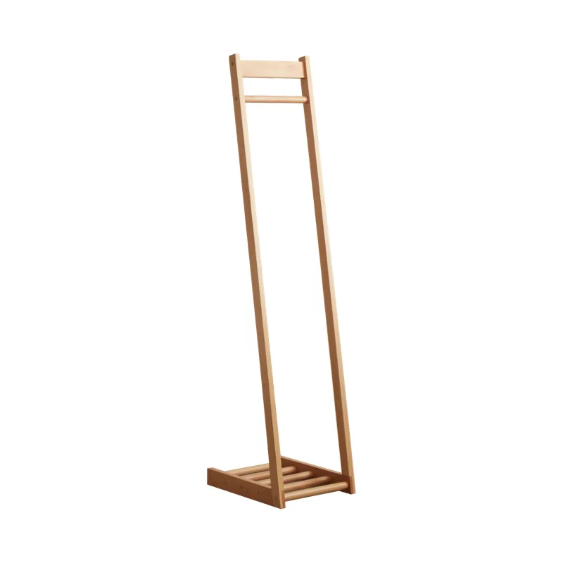 

Simple solid wood coat rack, bedroom simple floor-to-ceiling hanger, storage foyer, household bedside clothes hanger