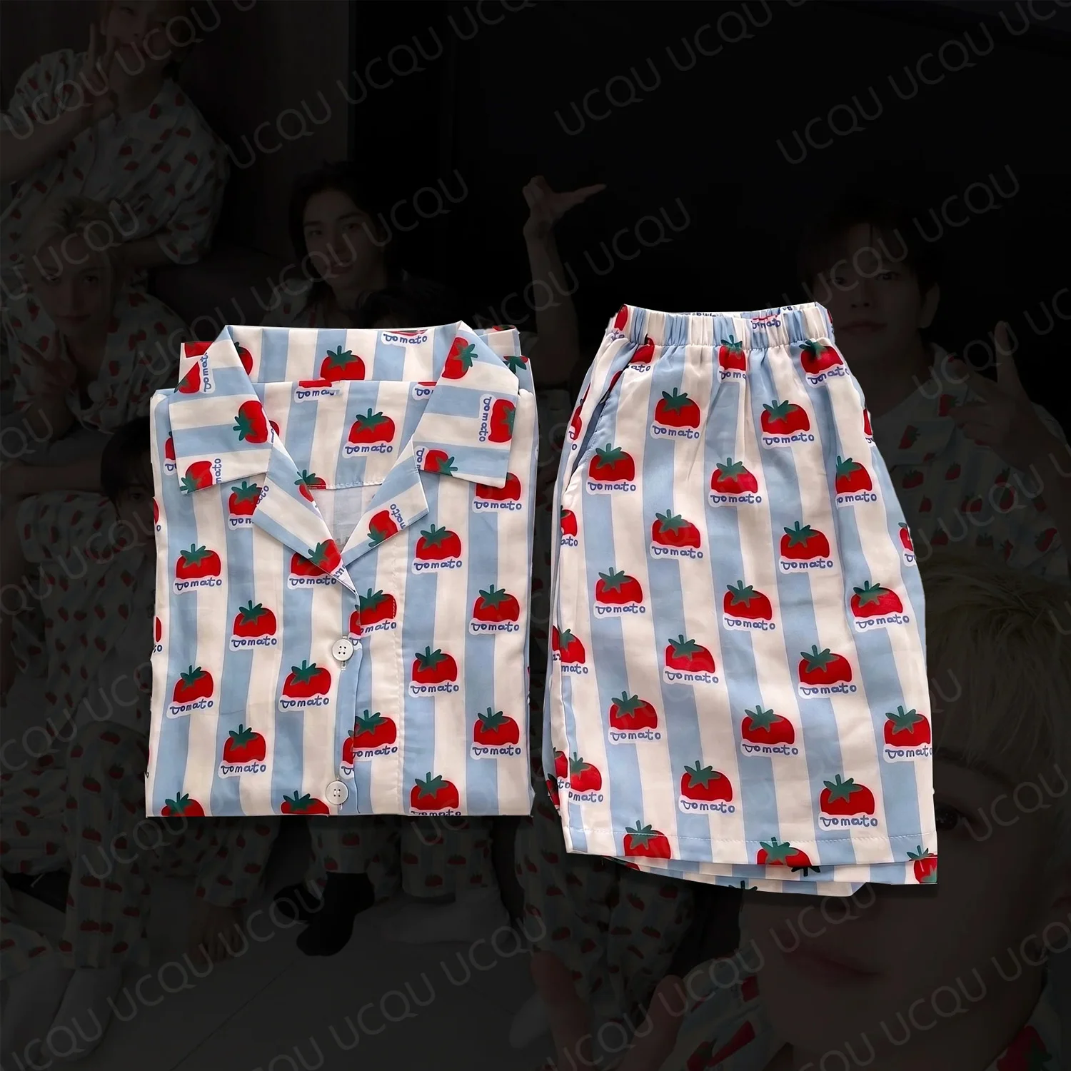 2026 New Autumn Winter Pajamas Tomato Striped Pajama Set KPOP Matching Lounge Wear Gift for Stay Fans