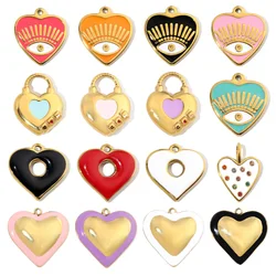 3pcs/Lot Stylish Heart Cross Stainless Steel Diy Charms Women Waterdrop Eye Earring Necklace Pendant Shell Jewelry