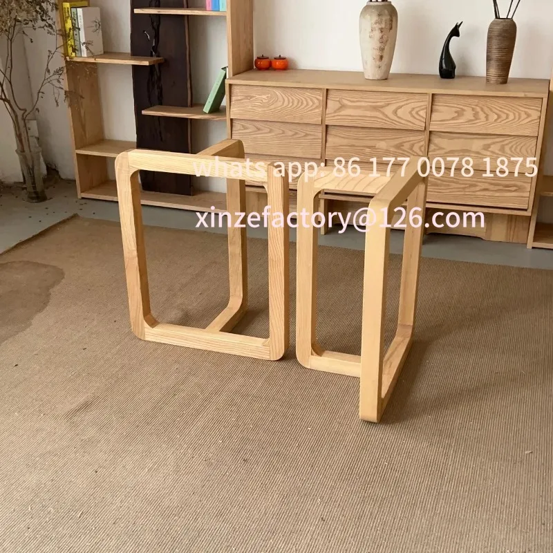 Customizable Solid Wood Table Base Scandinavian Triangular Legs