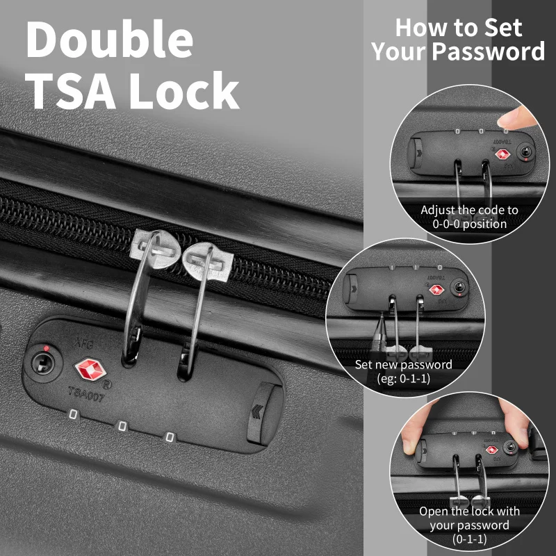 Набор из 3 чемоданов из 3 твердых чемоданов из АБС-пластика + ПК с замком TSA, 4 вращающимися колесами, легкий дорожный чемодан на тележке для переноски Che