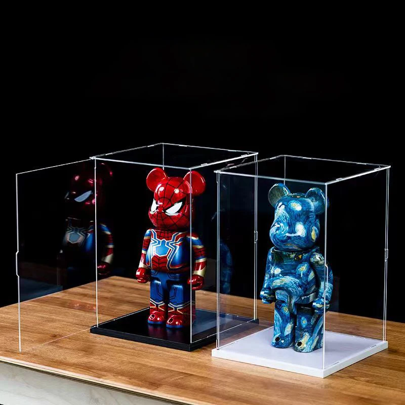 Clear Acrylic Display Cabinet with Door for Action Figures, Assemble Acrylic Display Box for Car Models, Collection Showcase
