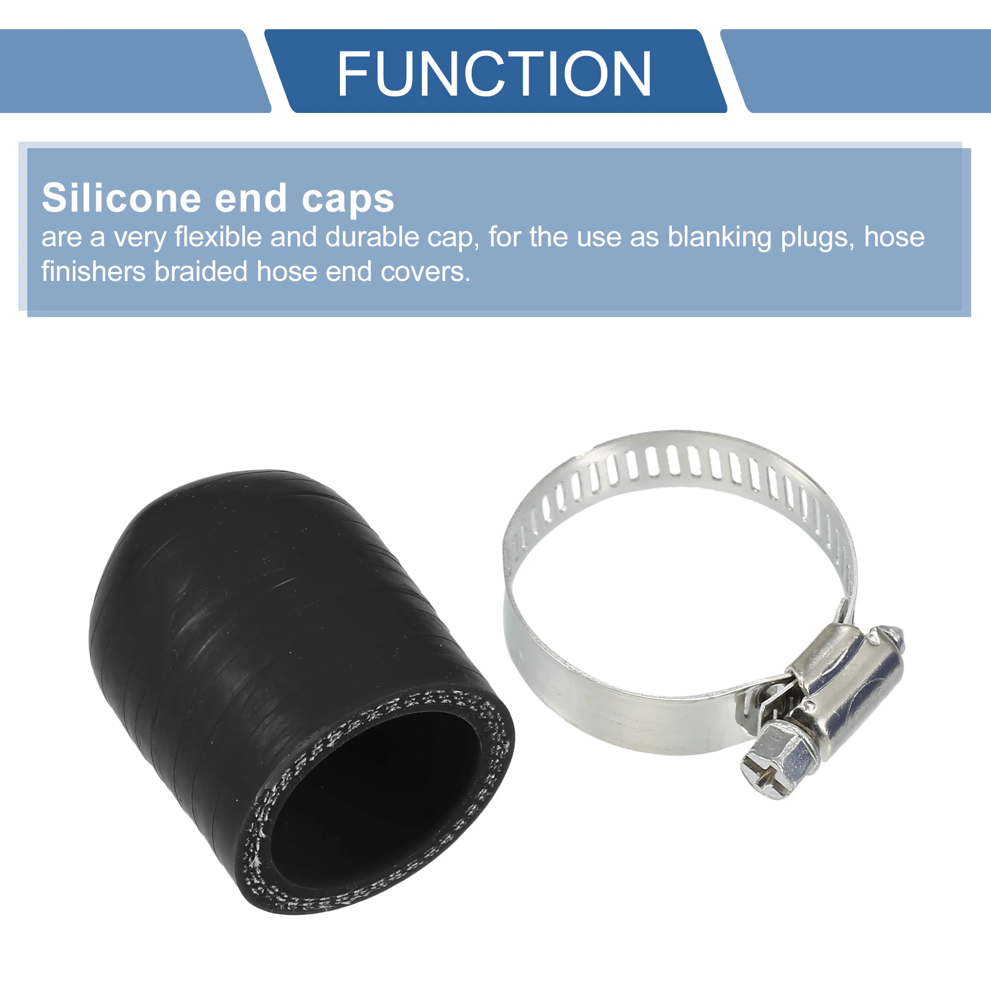 UXCELL 6mm/8mm/10mm/12mm/14mm/16mm/18mm-40mm ID 30mm Length Car Silicone Hose End Cap Silicone Tube for Bypass Tube Black