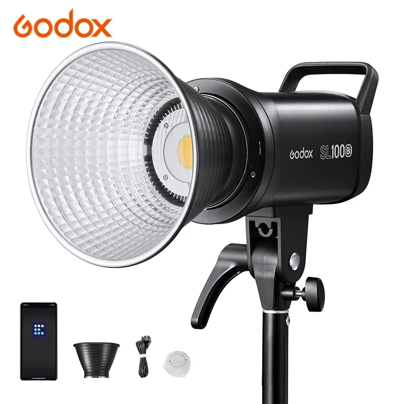 

Godox SL100Bi LED Video Light 2800k-6500k Bi-color Version LCD Panel Photogranphy Continuous Output Bowens Mount Studio Light