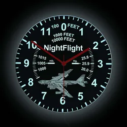 Boeing B-52 Stratofortress Airplane Lmuinous Neon Sign Pilot Wall Clock Air Force Strategic Bomber Aviation LED Nightlight Clock