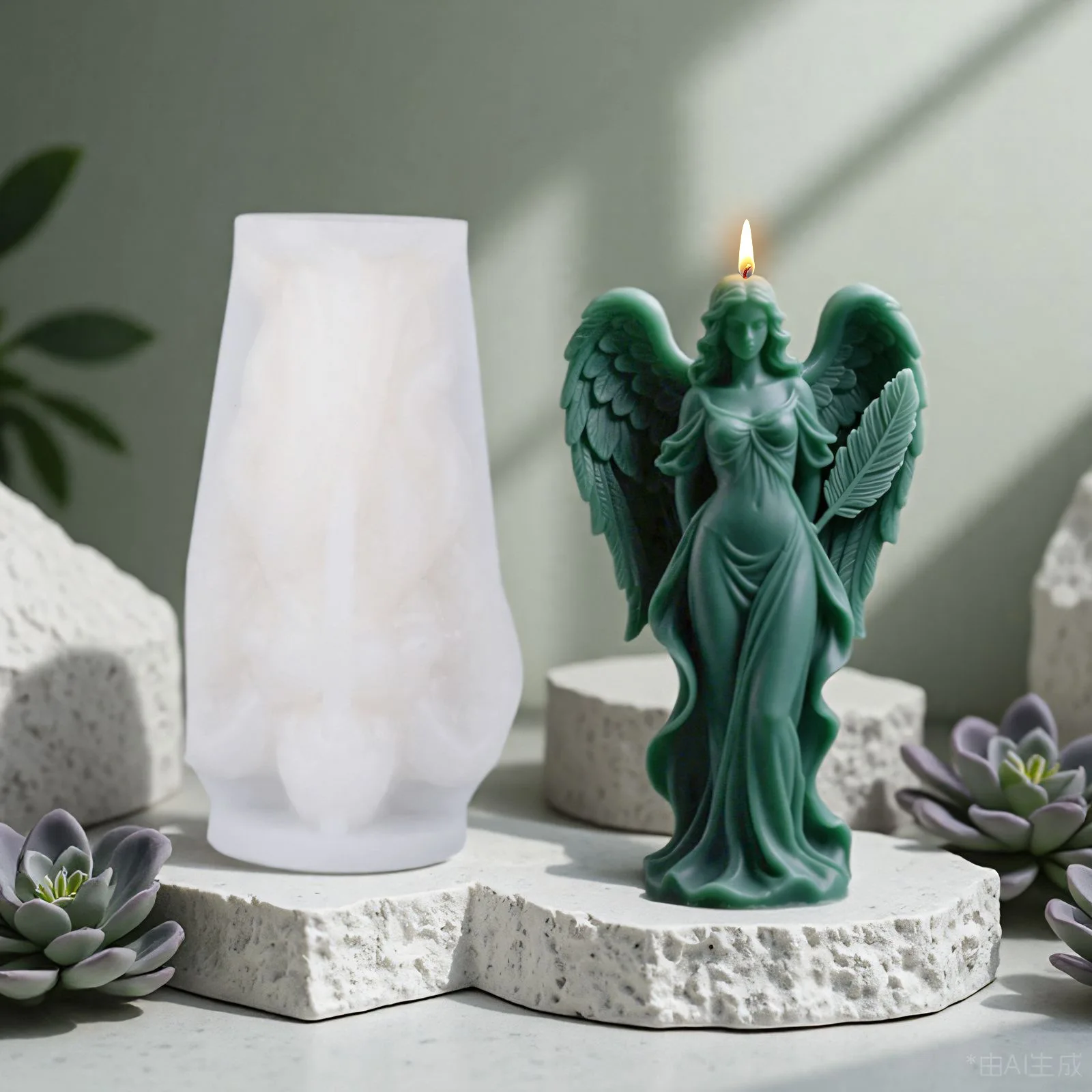 Fantasia Ali d'angelo Dea Aroma Candela Stampo in silicone Angelo fai da te Diffusore Pietra Ornamenti decorativi Stampo in silicone Decorazioni per la casa