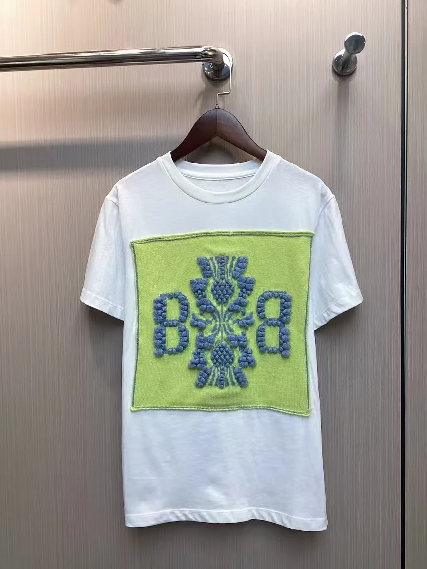 تي شيرت جديد موديل 2025 برقبة دائرية ومطرز بنمط مزاجي للتنقل بأكمام قصيرة #2