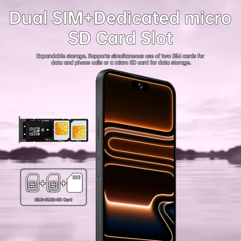 K-Touch Smartphone 5G For M18 Pro Max Smart Mobile Phones 5G Dual Sim Android 22G+2TB 7.3inch Cell Phone 16+48MP Face Unlocked 7800mAh Battery Cellphone