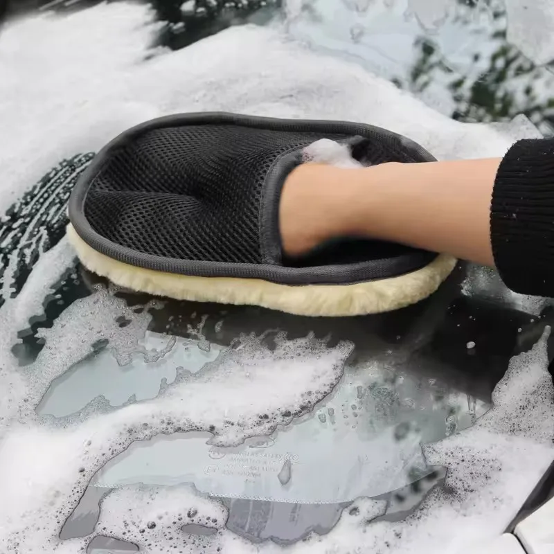 Luvas de Lã Macias para Lavagem de Carros, Escova de Limpeza, Produtos de Cuidado para Motocicletas, Luvas de Lavagem de Carros de Pelúcia Novas