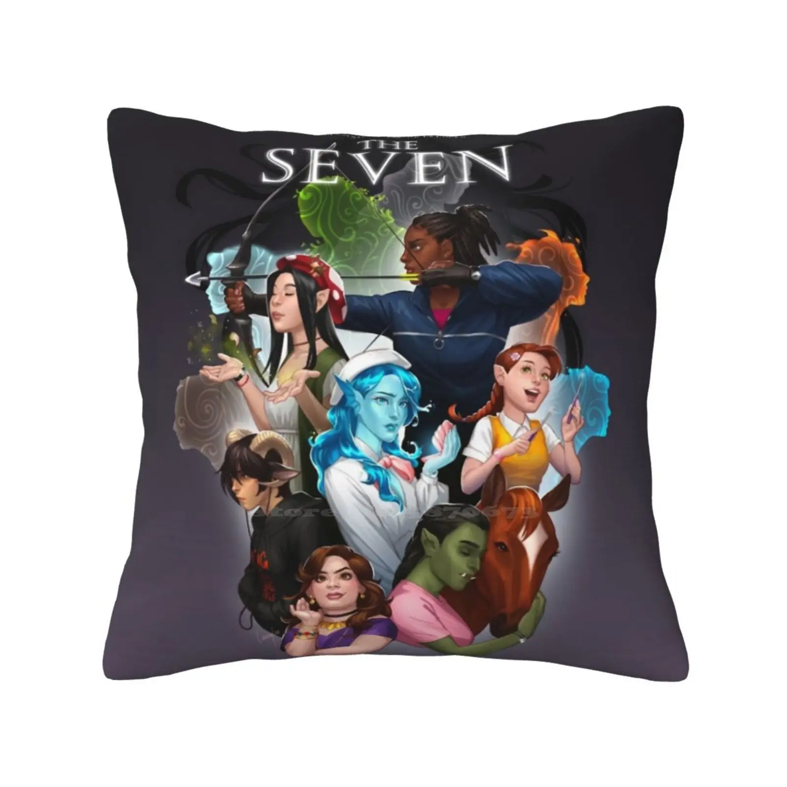 The Seven-Dimension20 Fashion Sofa Throw Pillow Cover Pillowcase Looceyloo Fantasy Art And Dimension 20 The Seven Aguefort Dnd