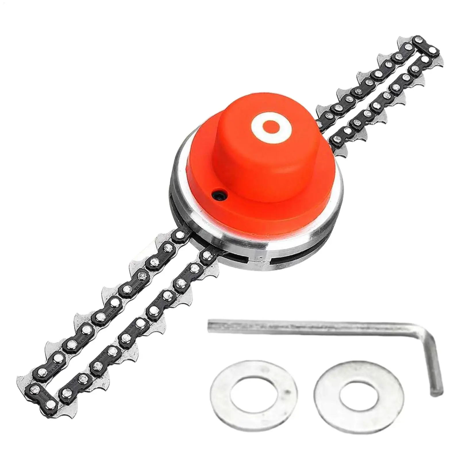 Trimmer Head Chain Trimmer Head Multifunctional Chain Trimmer Head Replacement Parts Garden Tool Lawn Mower Accessories Orange