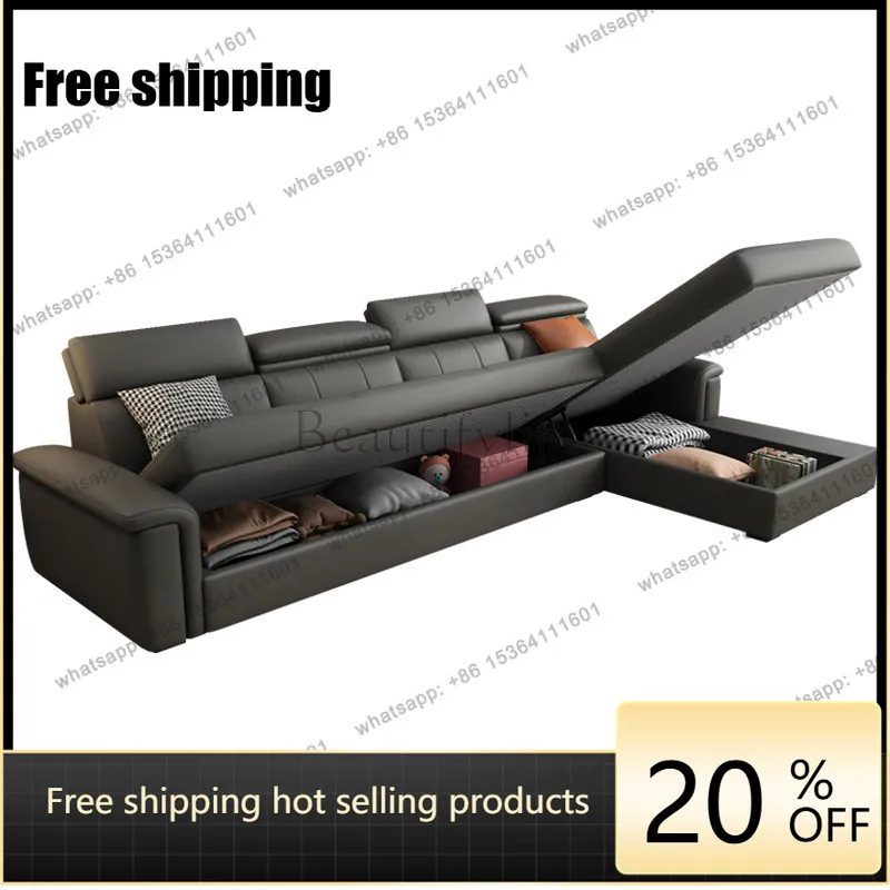 

PG Memory Foam Black Living Room Sofas Nordic Retro Cheap Sectional Sofas Leather Lazy Divano Soggiorno Furniture Home