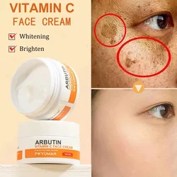 Creme facial de clareamento para sardas, vitamina C, remover melasma, manchas escuras, desvanecer-se melanina, hidratar, iluminar, suave, beleza, cuidados com a pele