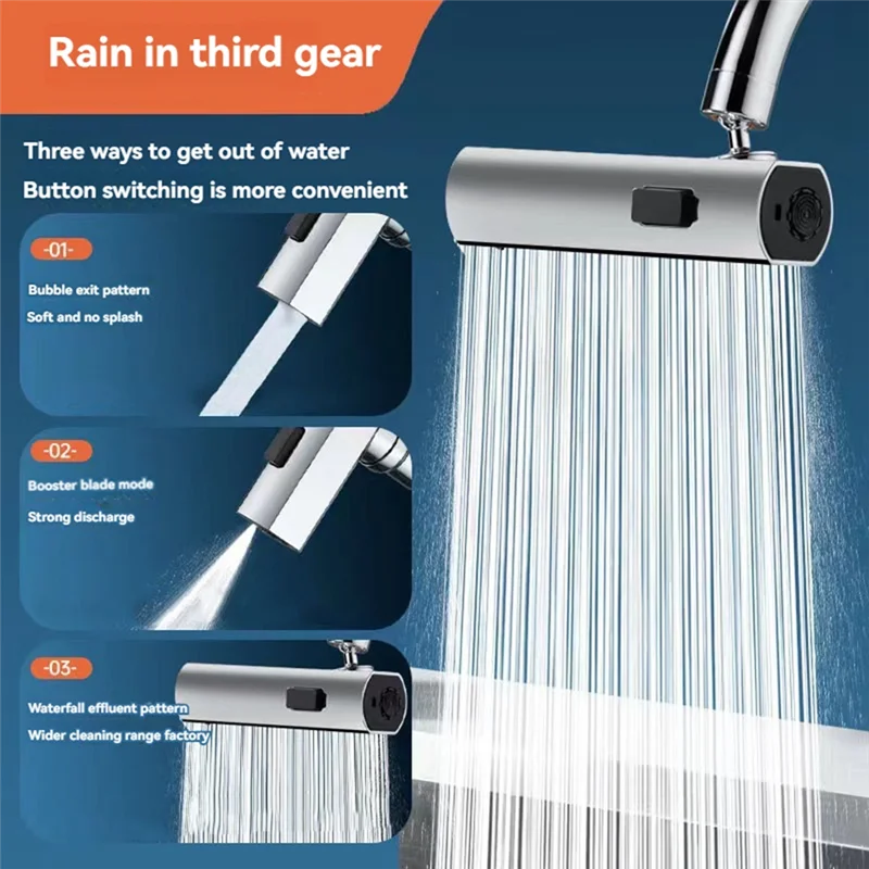 

ABVI-Kitchen Faucets Withpull Down Sprayer Kitchen Sink Faucet 3 Mode Splash-Proof Nozzle Sink