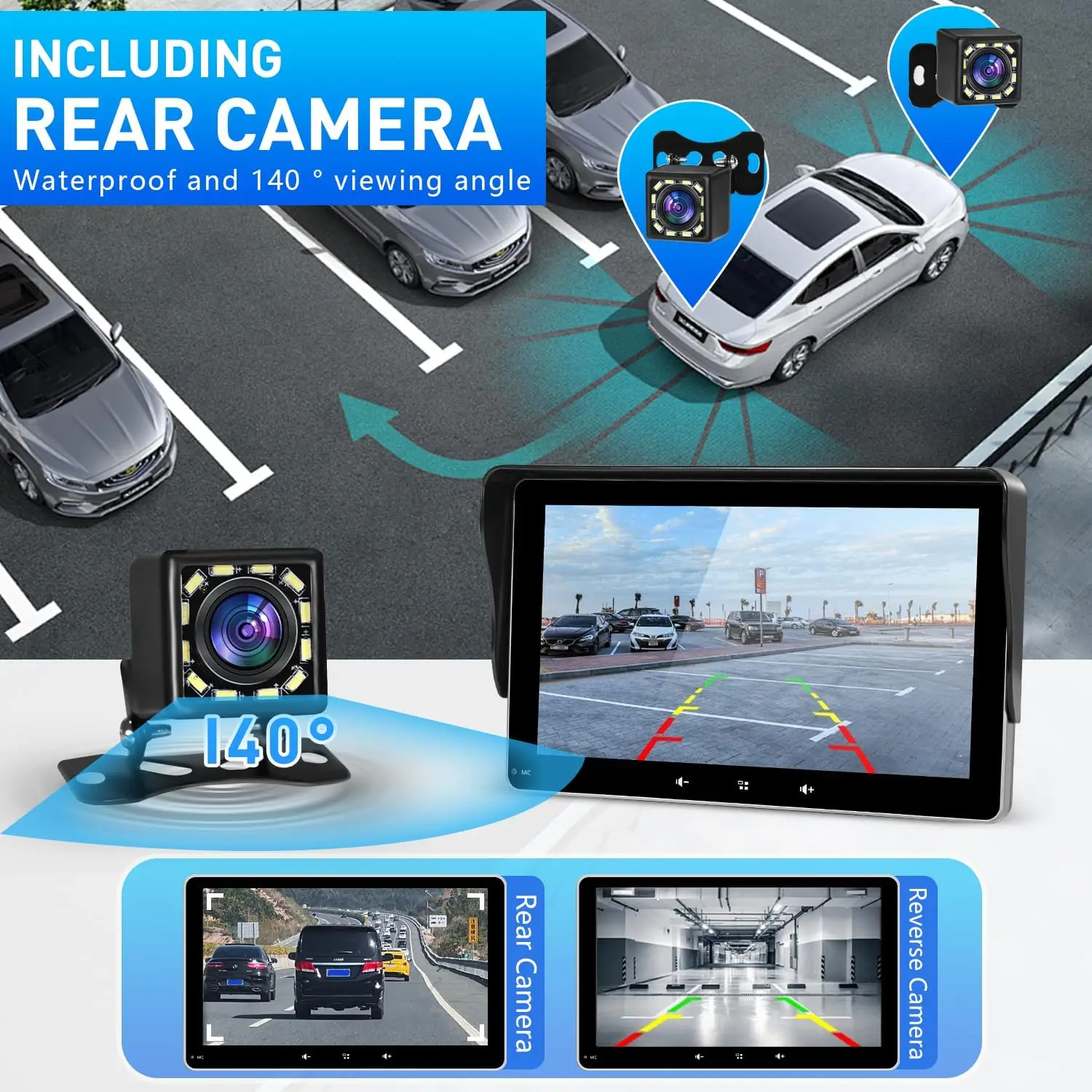 7' CarPlay Screen with 1080P Backup Camera, Apple CarPlay, Android Auto, Bluetooth, Navigation, Voice Control