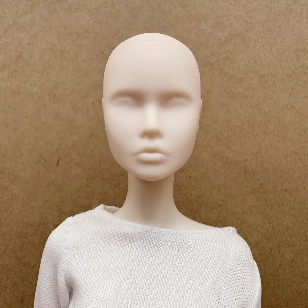 30cm 1/6 Scale Solid Doll Figure with Movable Joints Blank Bald Head for DIY Makeup Practice Collectible Toy Playing Parts