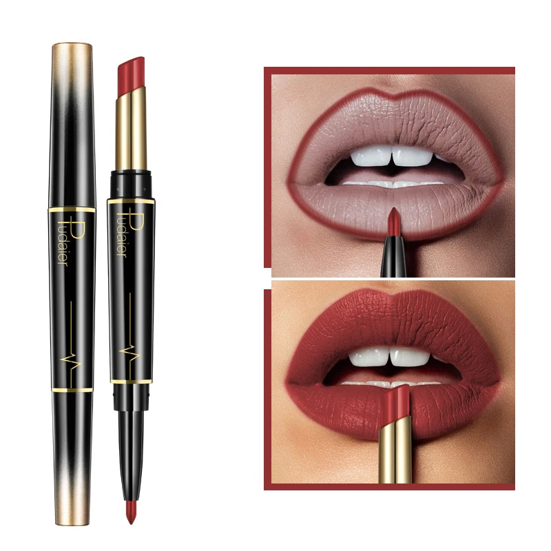 

2 In 1 Matte Lipstick Lip Liner Nude Lipliner Makeup Waterproof Lipstick Pen Long Lasting Lip Pencil Makeup Lips Cosmetic