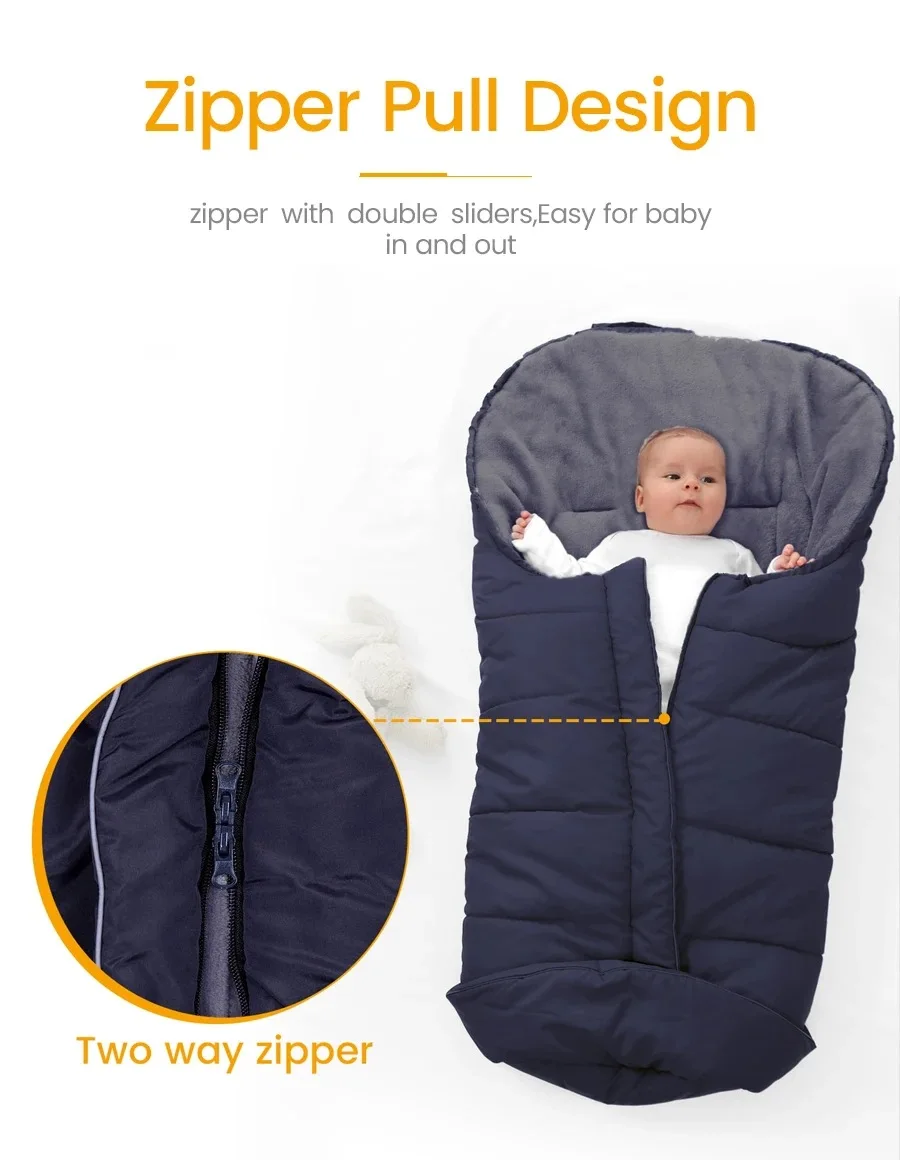 รถเข็นเด็กถุงนอนทารกแรกเกิดWindproof Cushion Footmuff Pram Sleepsacksทารกฤดูหนาวรถเข็นSleep Sackกระเป๋ารถสําหรับทารก