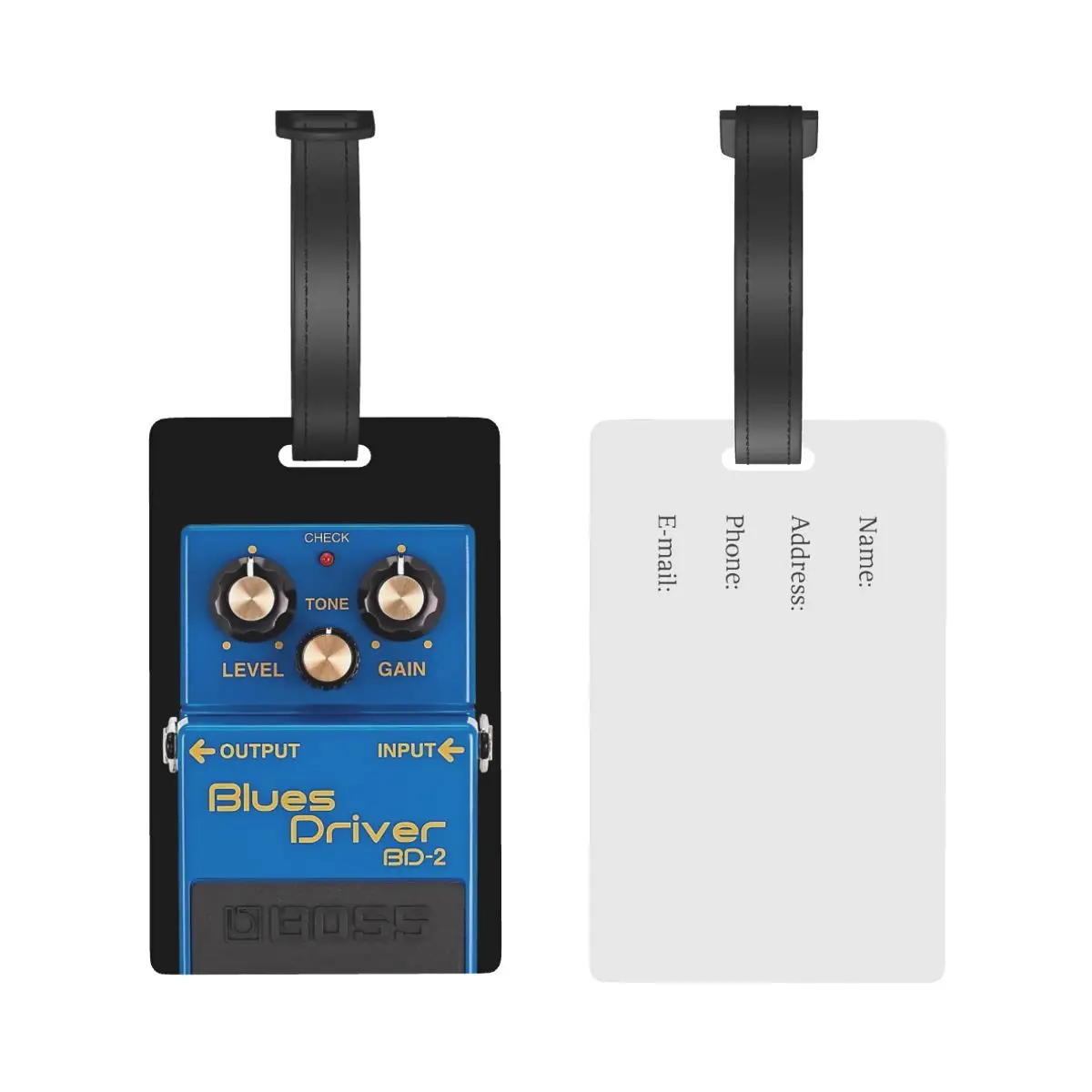 Boss Blues Driver BD-2 Overdrive Bluesbreaker Guitar Pedal Dirty Luggage Tags Suitcase Baggage Boarding Tag Label Holder ID Name